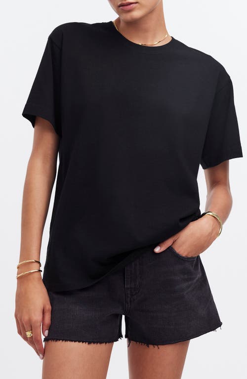 Madewell Cotton Relaxed Oversize T-shirt In Jet Black
