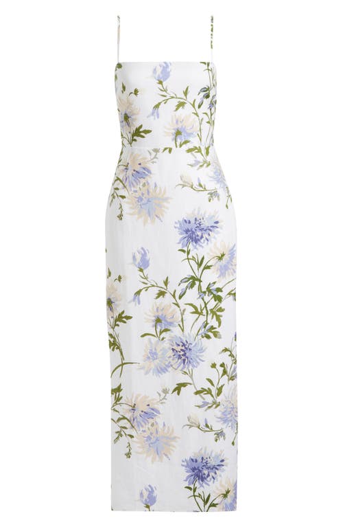 Reformation Womens Frankie Floral-print Linen Midi Dress Serenity