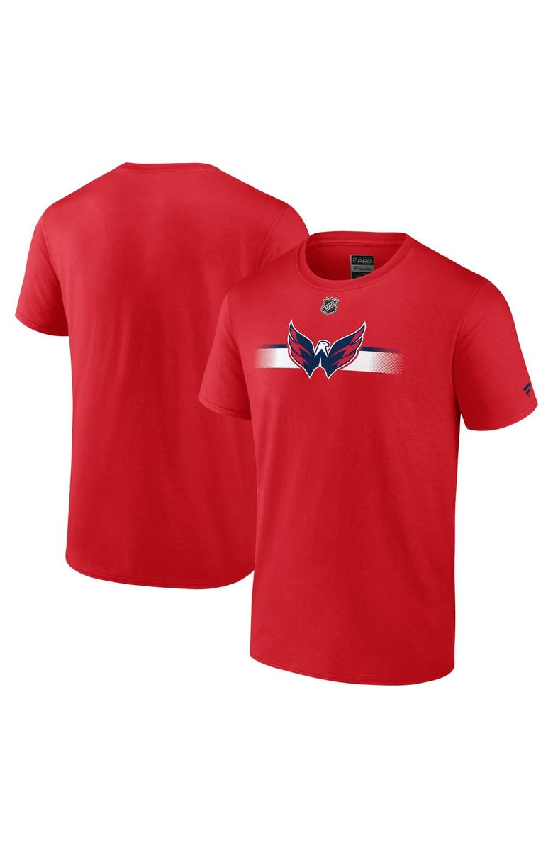 FANATICS Men's Fanatics Branded Red Washington Capitals Authentic Pro Secondary T-Shirt, Main, color, Red