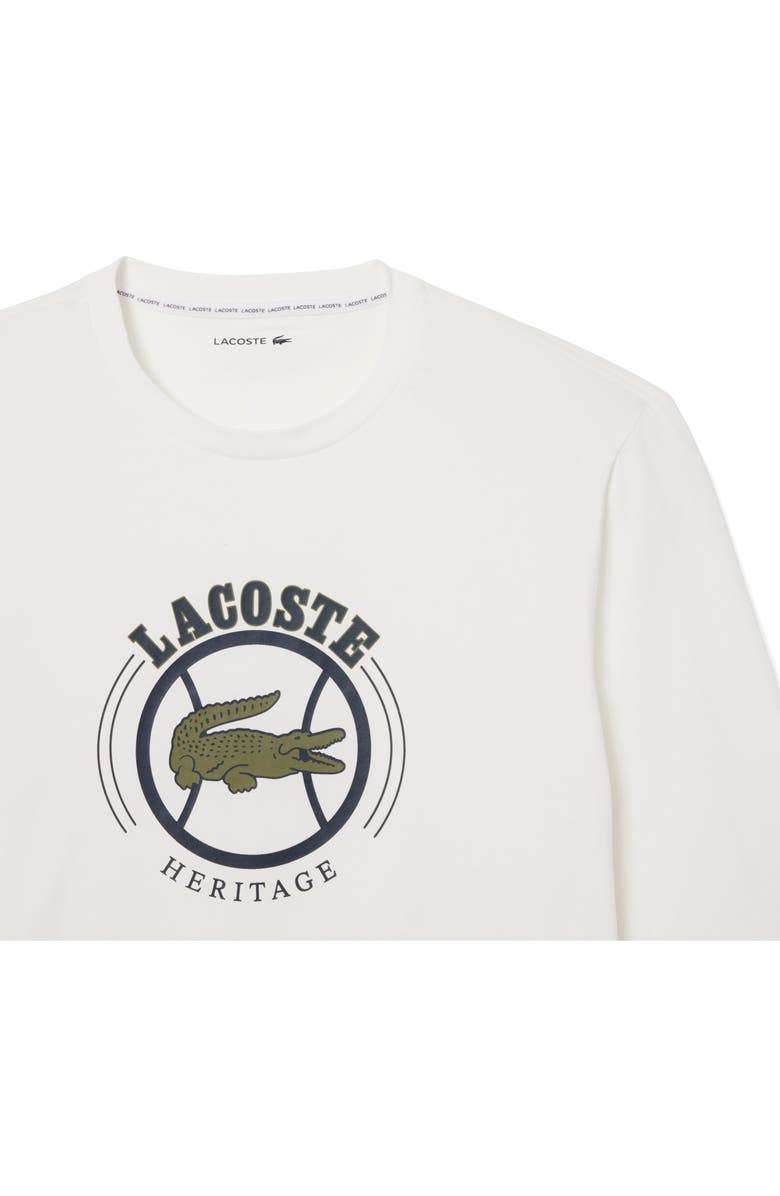Lacoste Cotton Pajamas, Alternate, color, Flour/ Navy Blue