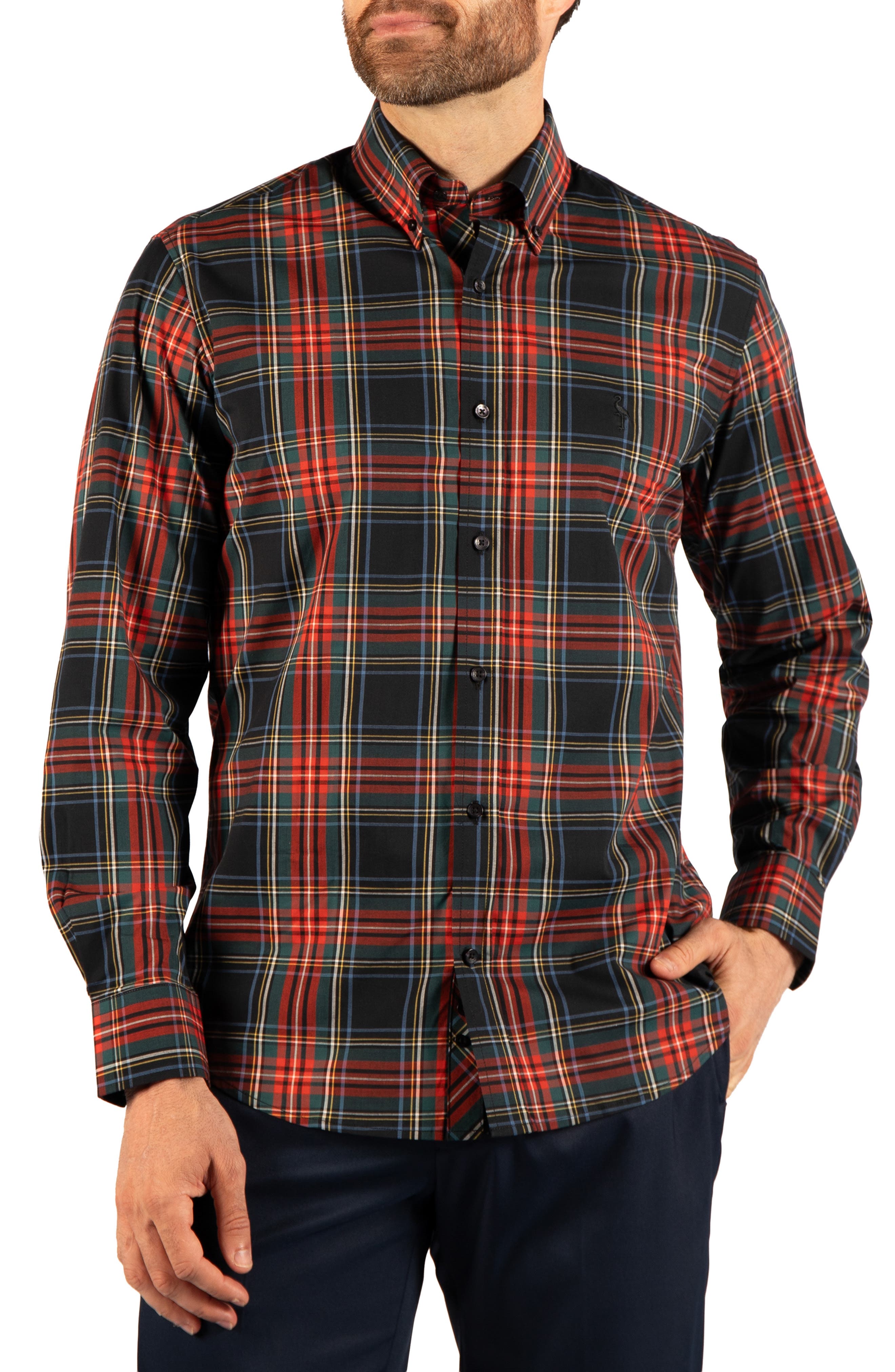 Holiday Classic Tartan Long Sleeve Button Down Shirt