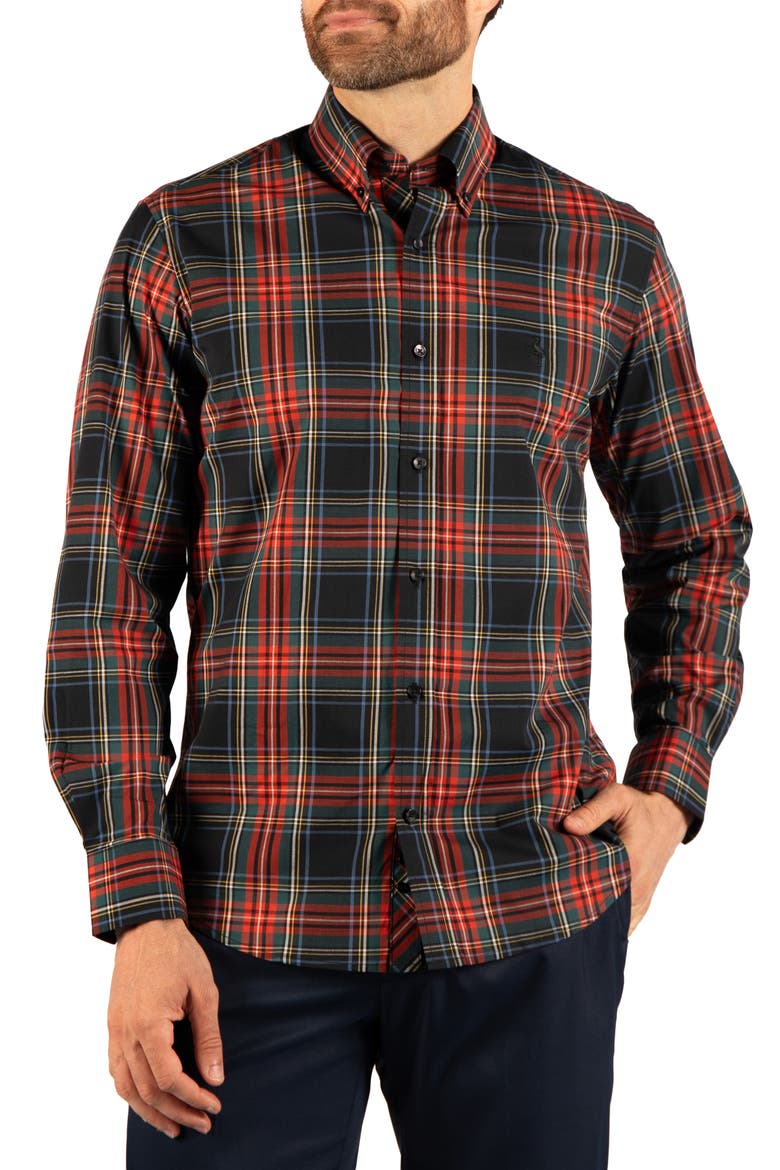 Holiday Classic Tartan Long Sleeve Button Down Shirt, Main, color, CRIMSON RED