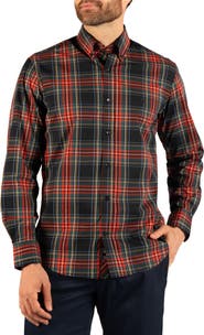 TailorByrd Holiday Classic Tartan Long Sleeve Button Down Shirt