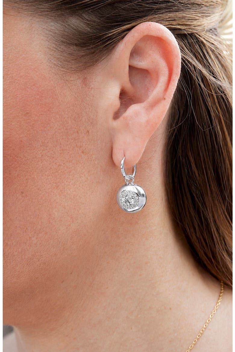 Bezel Drop Earrings, Alternate, color, WHITE