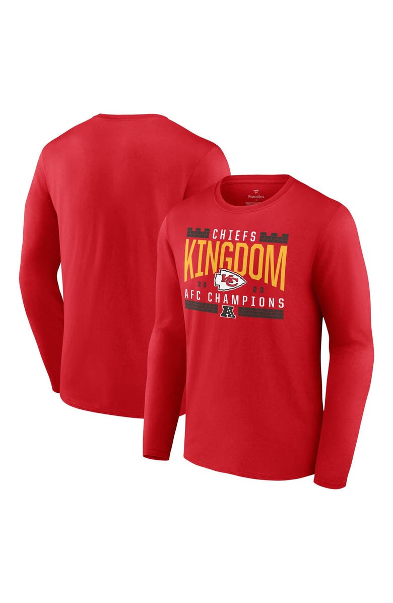 FANATICS Men's Fanatics Branded Red Kansas City Chiefs 2023 AFC Champions Hometown Not Done Long Sleeve T-Shirt, Main, color, 