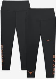 Nike Women's Nike Black Texas Longhorns Zenvy High Rise Dri-FIT 7/8 Leggings