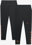 Nike Women's Nike Black Texas Longhorns Zenvy High Rise Dri-FIT 7/8 Leggings