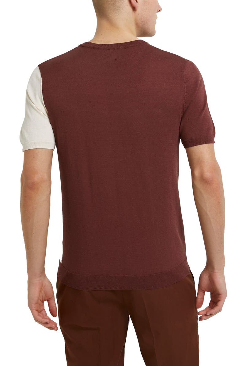 River Island Swirl Stripe Short Sleeve Sweater, Alternate, color, 