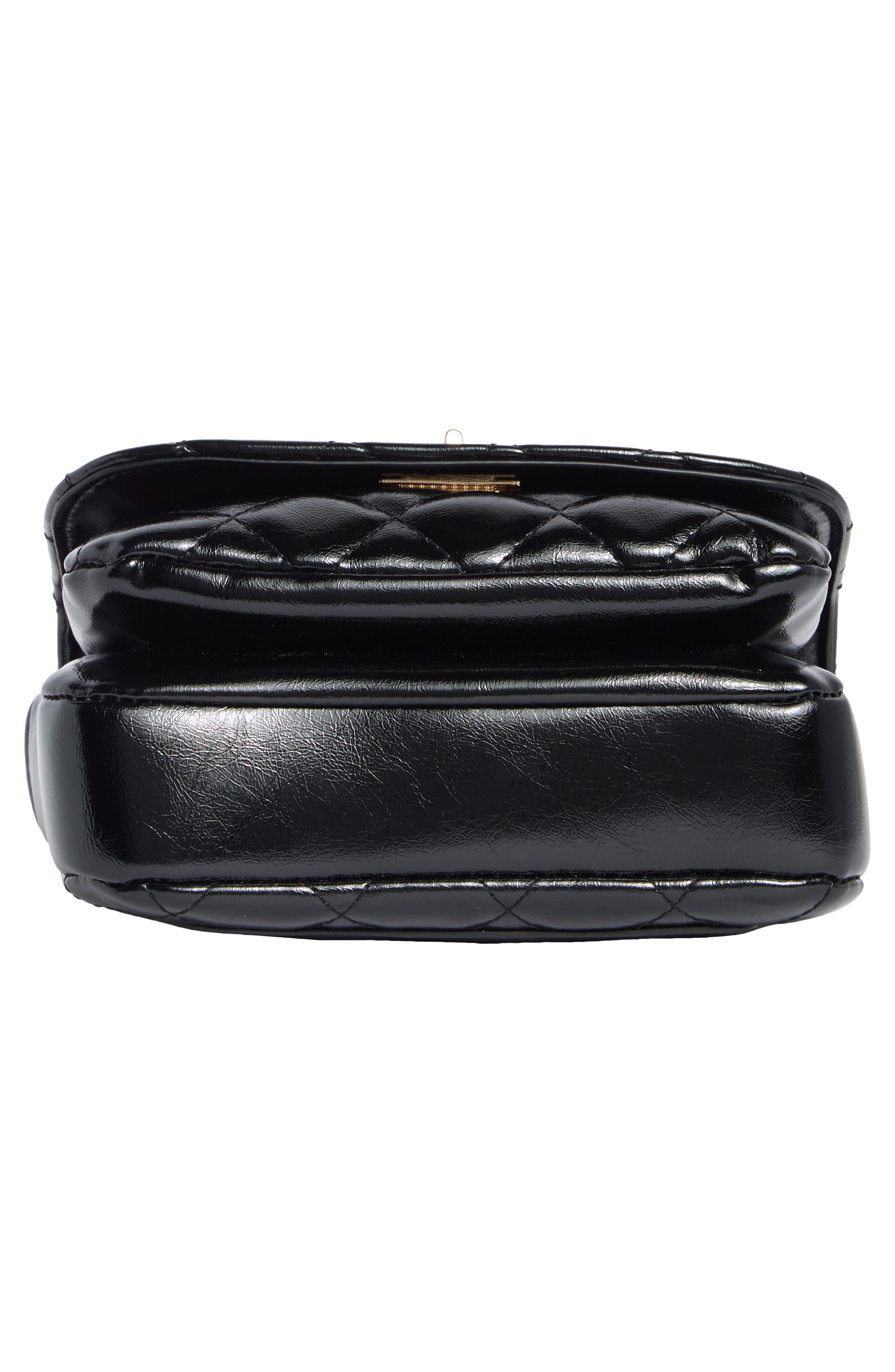 Quilted Faux Leather Crossbody Bag, Alternate, color, BLACK