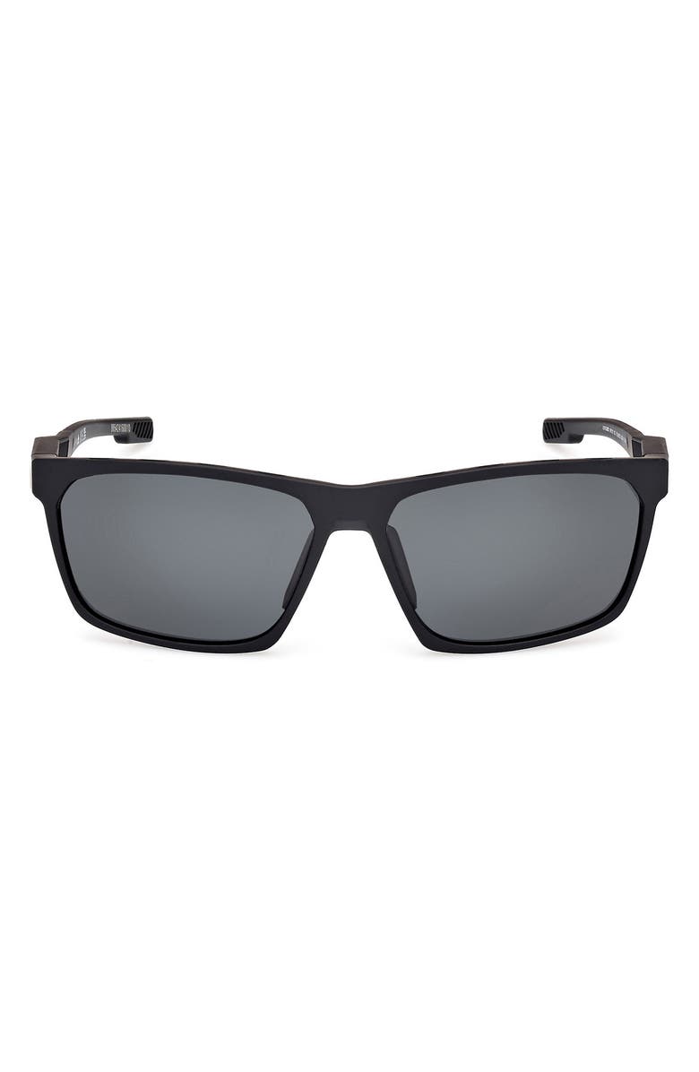 adidas 59mm Navigator Sunglasses, Main, color, Matte Black / Smoke Polarized