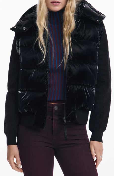Desigual Convertible Quilted Puffer Jacket with Removable Hood