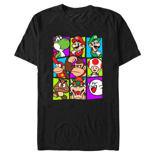 Nintendo Mario Cast  Graphic T-shirt In Black