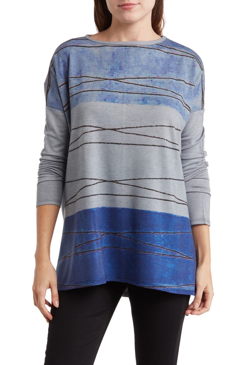 Asymmetric Dolman Sweater, Main, color, BLUE PERENNIAL