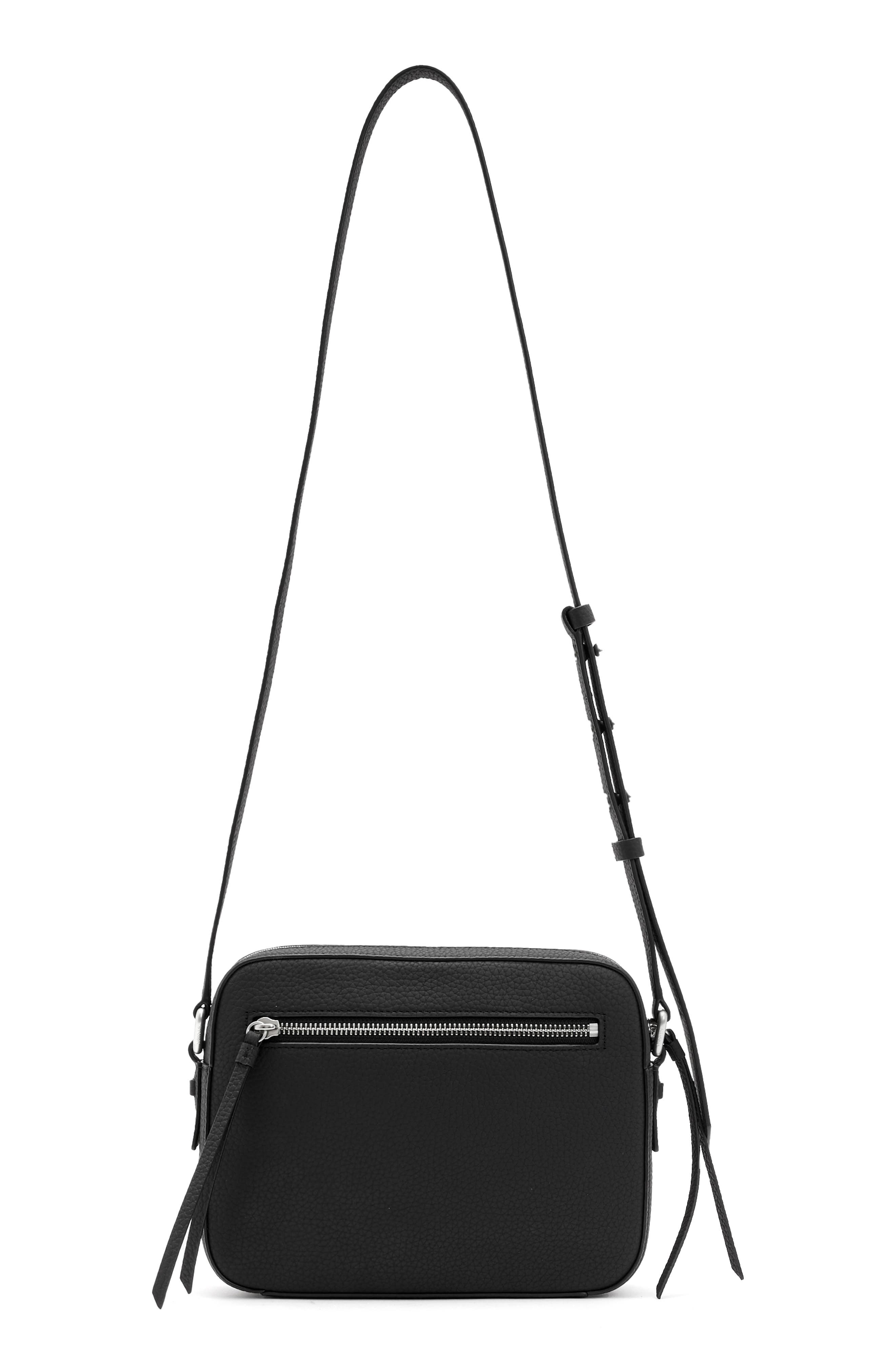 AllSaints Leather Camera Crossbody Bag, Alternate, color, 