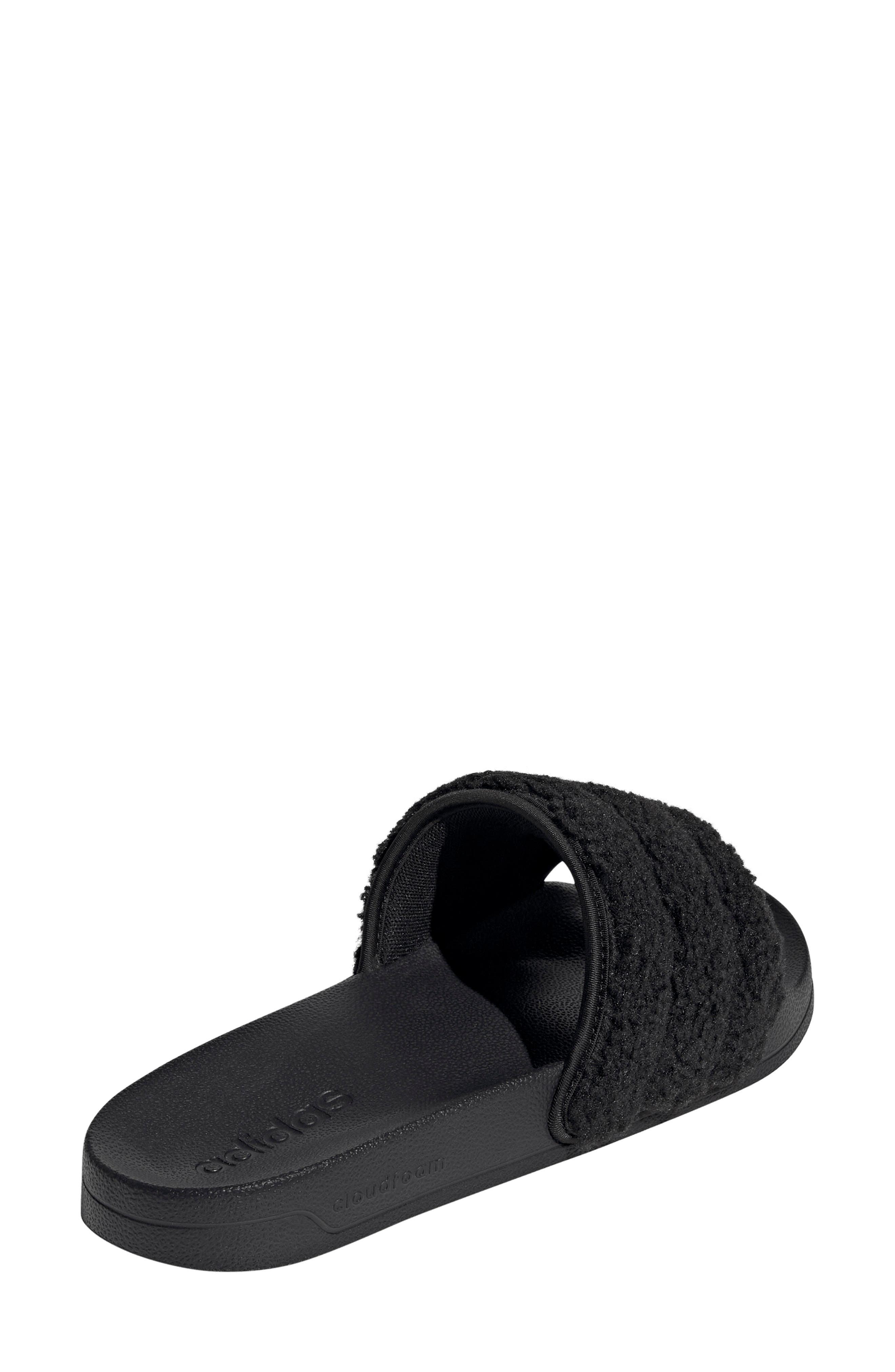 Adilette No Shower Slide Sandal, Alternate, color, CORE BLACK/ CORE BLACK