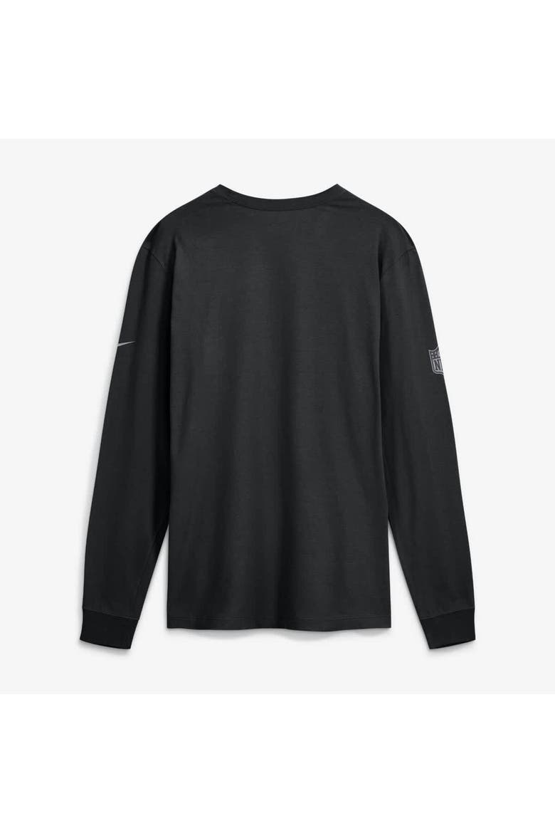 Men's Nike Black Philadelphia Eagles Sideline Bold Arch Star Dri-FIT Long Sleeve T-Shirt, Alternate, color, Black