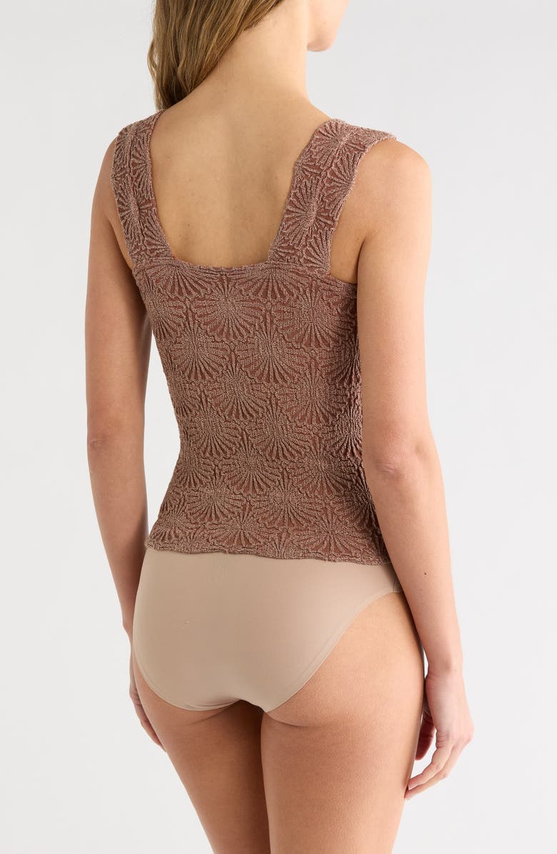 Free People Love Letter Floral Knit Camisole, Alternate, color, Cocoa