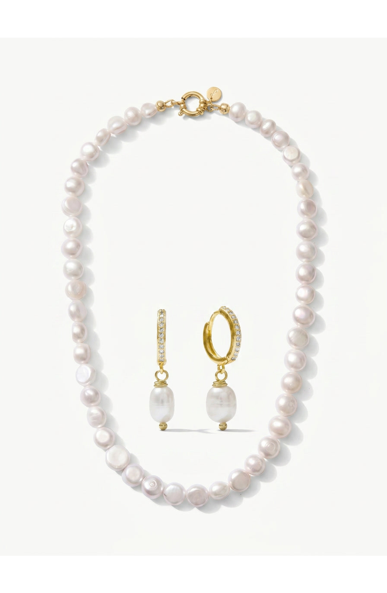 Joey Baby Pete Strand Necklace & Layla Drop Earring Gift Set, Alternate, color, Metallic Gold
