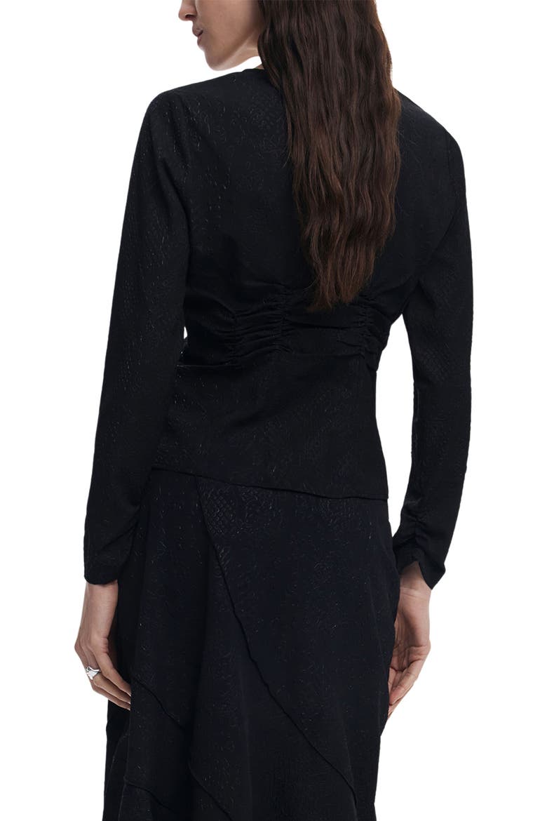 Ruched Top, Alternate, color, BLACK
