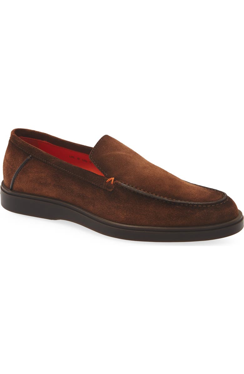 Santoni Drain Slip-On Loafer, Main, color, Brown