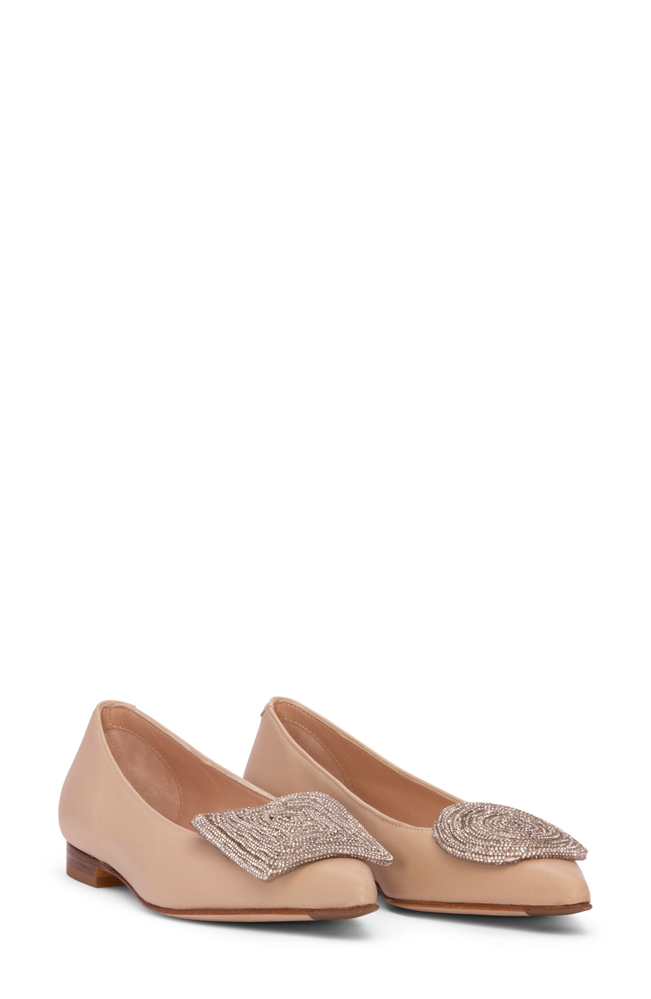 BEAUTIISOLES Bonnie Pointed Toe Ballet Flat, Main, color, Beige