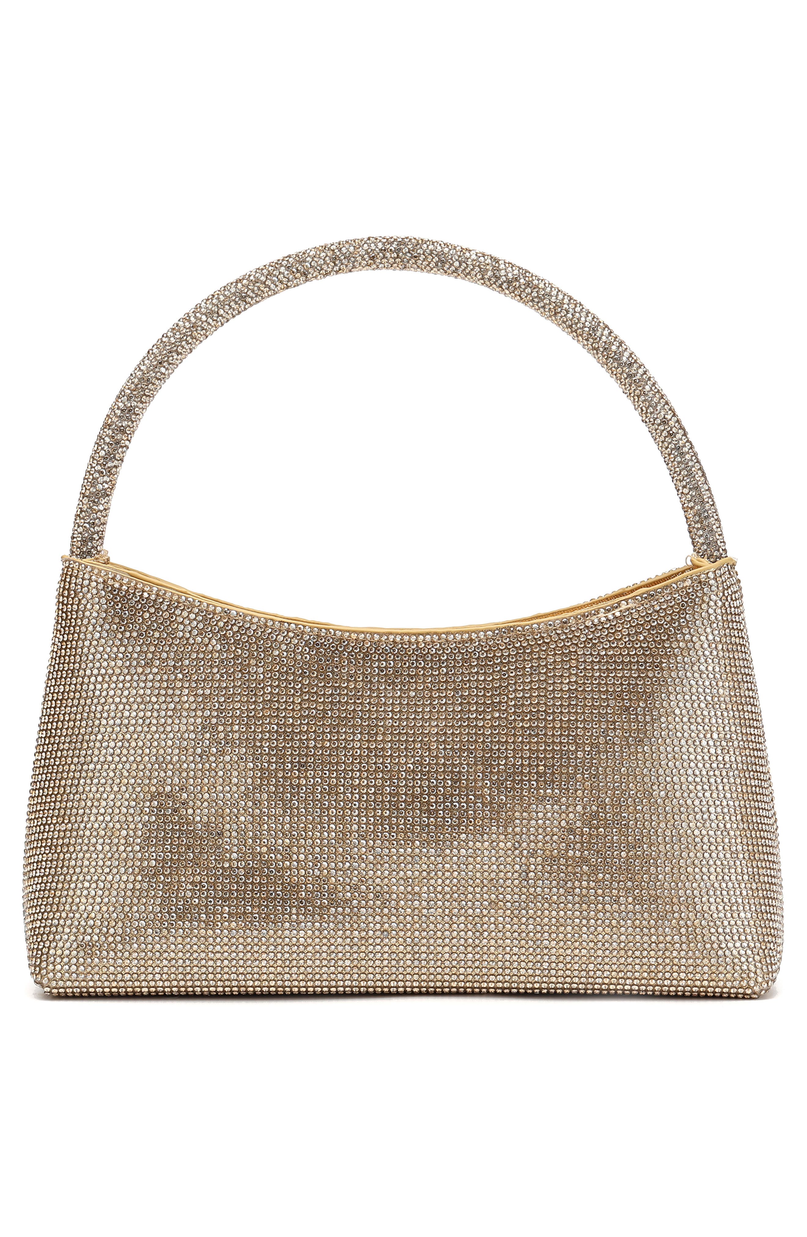 Dressy Rhinestone Top Handle Bag, Alternate, color, GOLD