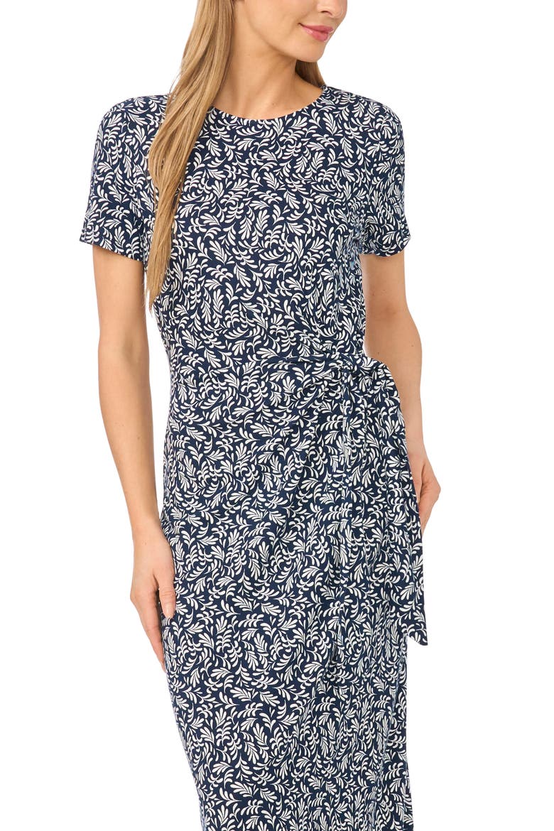 Side Tie Midi Dress, Alternate, color, CLASSIC NAVY