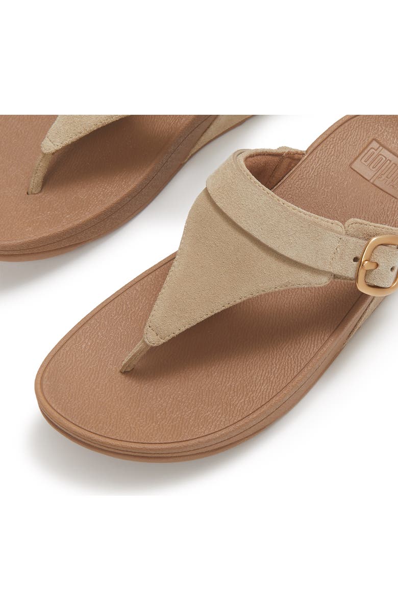FitFlop Lulu Buckle Suede Toe-Post, Alternate, color, Cappuccino