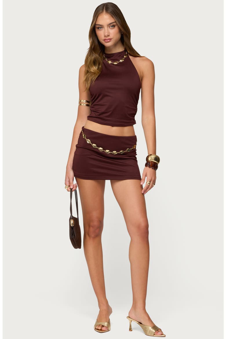 Briar Belted Miniskirt, Alternate, color, BROWN