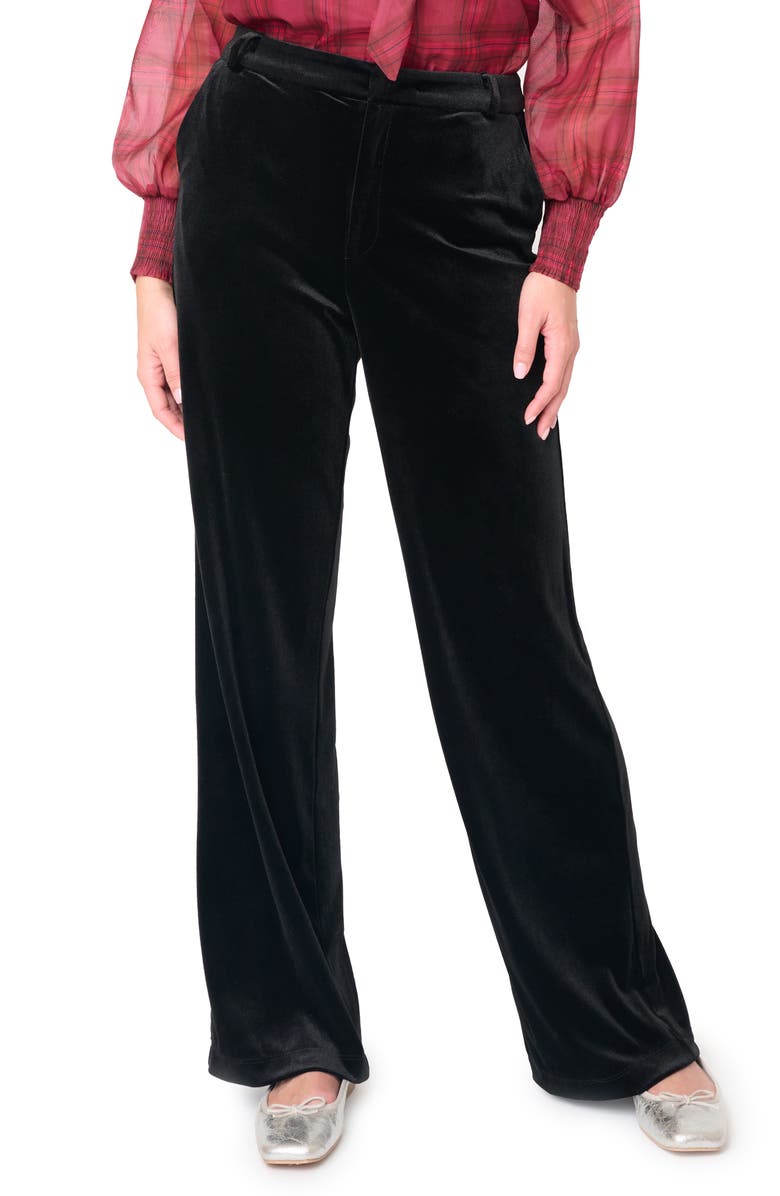 GIBSONLOOK Lindsey Velvet Wide Leg Pants, Main, color, Black