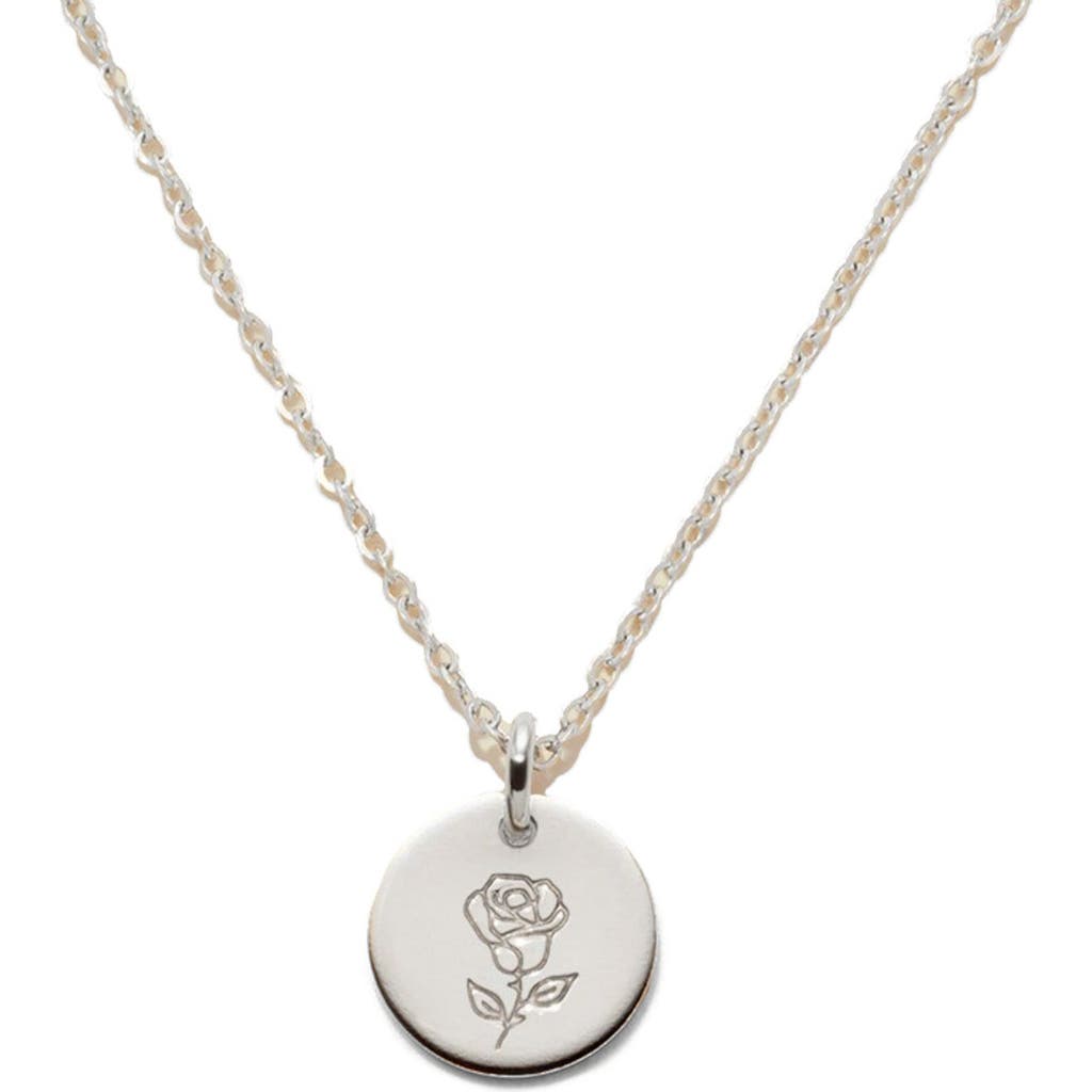 Made By Mary June Birth Flower Necklace In Silver