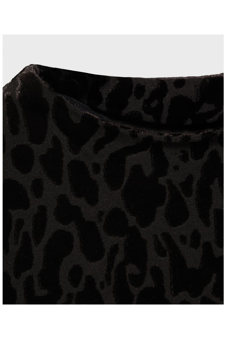 Leopard Print Long Sleeve T-Shirt, Alternate, color, BLACK