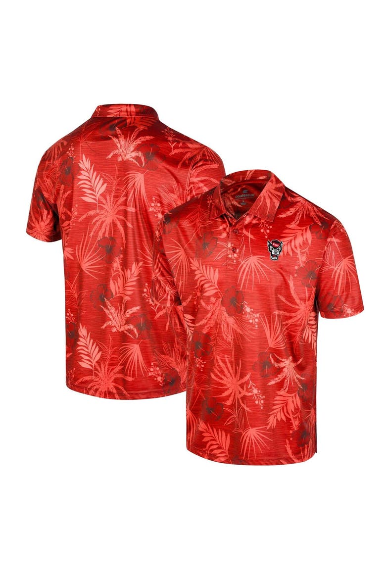 Men's Colosseum Red NC State Wolfpack Palms Team Polo, Main, color, Red