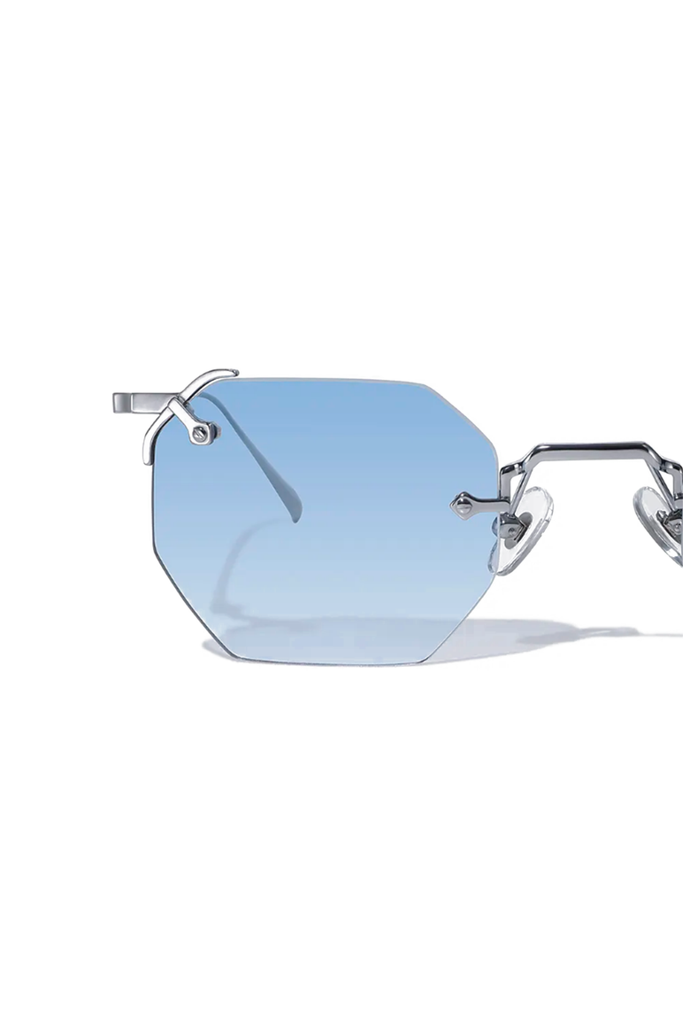 Mykono 48mm Rimless Sunglasses, Alternate, color, Blue