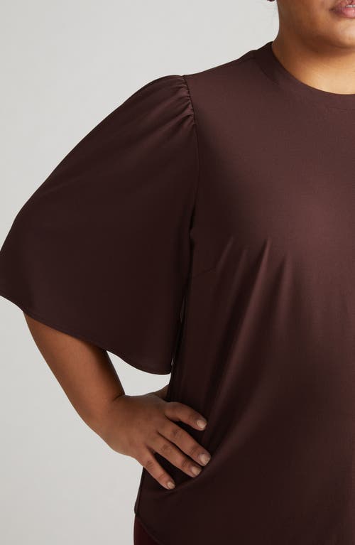 UNIVERSAL STANDARD UNIVERSAL STANDARD FLUTTER SLEEVE CREPE JERSEY TOP