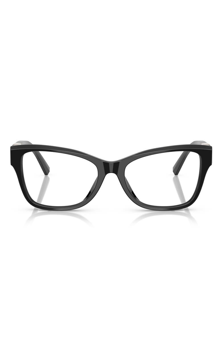 Tiffany & Co. 52mm Butterfly Optical Glasses, Main, color, Black / Rose Gold Demo Lens