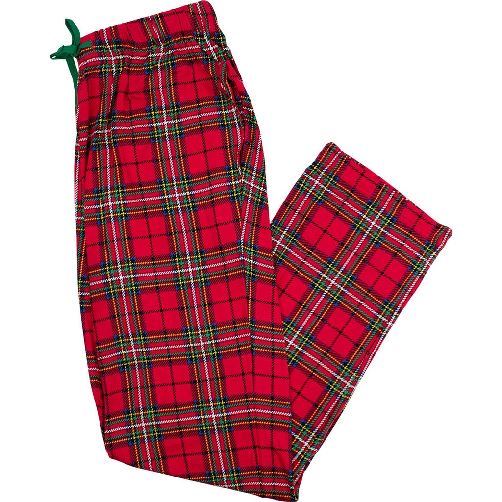Rufflebutts Softsnooze Unisex Holiday Adult Pajama Pants In Red