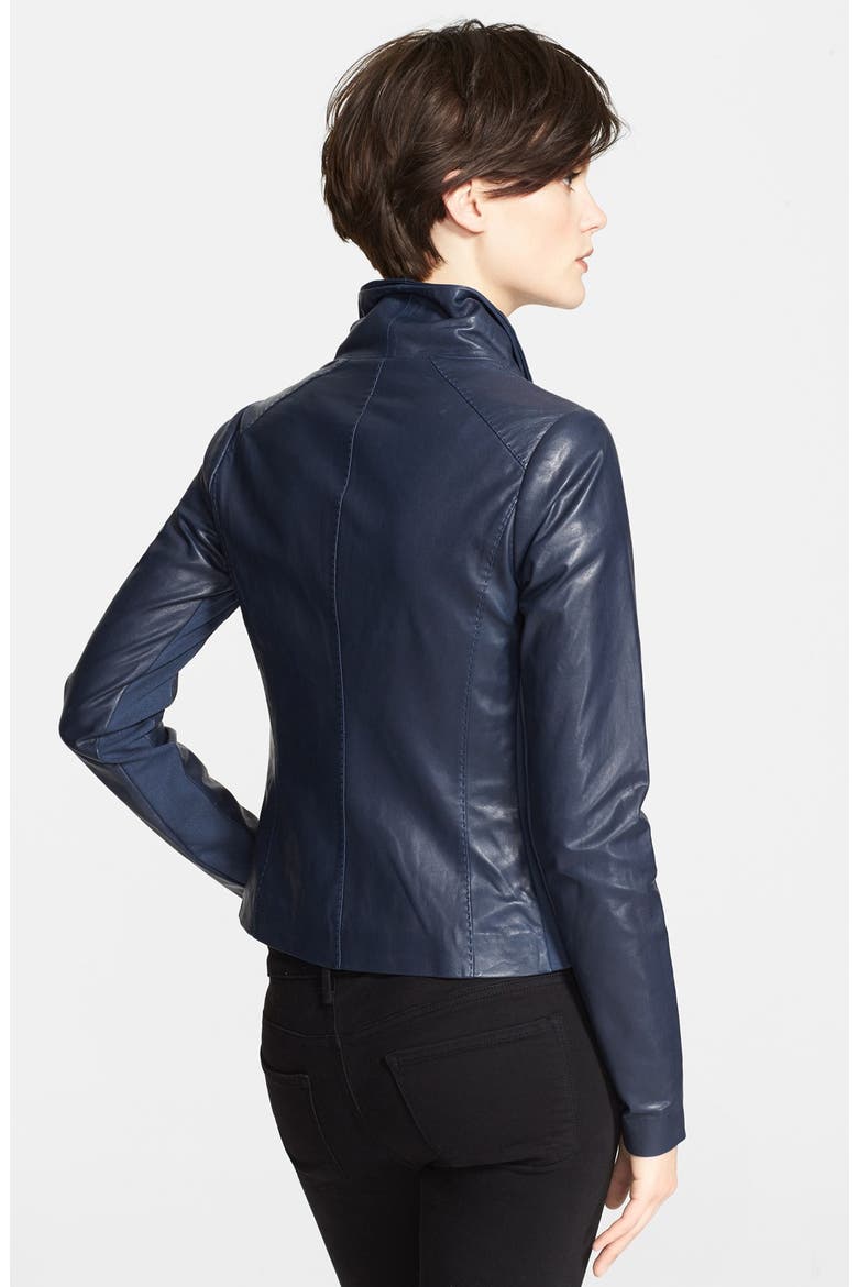 Lambskin Leather Scuba Jacket, Alternate, color, MALLARD