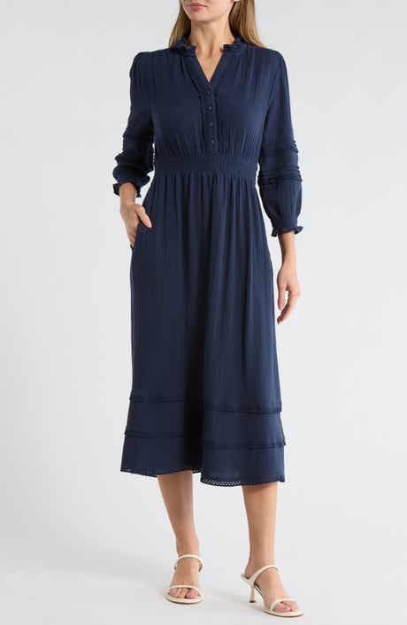 Ellen Tracy Button Front Gauze Dress