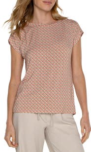 Liverpool Los Angeles Geometric Print Knit Top