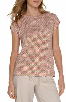 Liverpool Los Angeles Geometric Print Knit Top