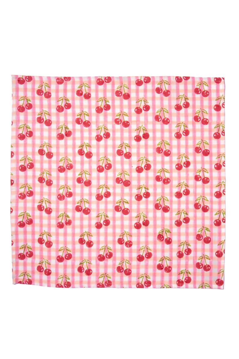 Cherry Blockprint Napkins - Set of 4, Alternate, color, Red Gingham