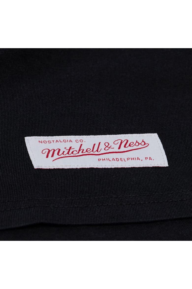 Women's Mitchell & Ness Black Philadelphia Eagles Core Essentials Micro Logo Boxy Crop T-Shirt, Alternate, color, Black