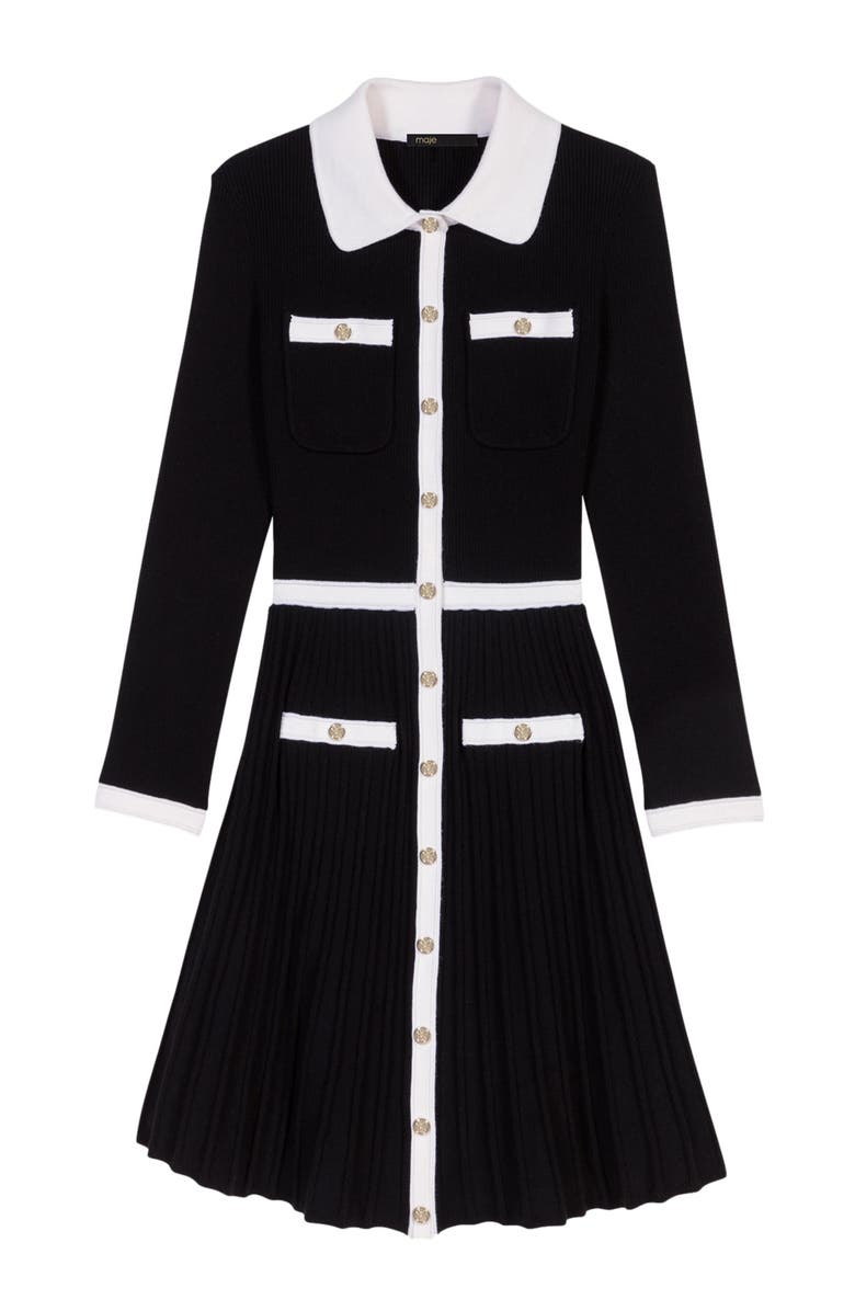 maje Short knit dress, Alternate, color, 