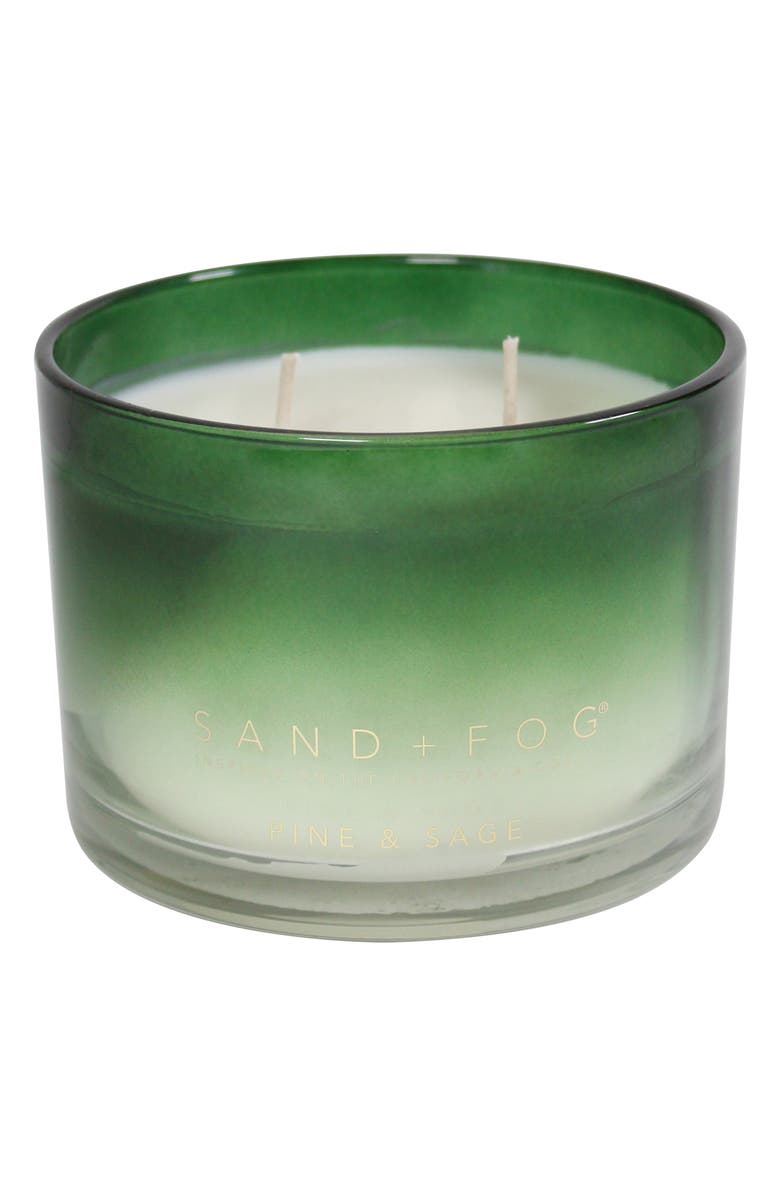 SAND AND FOG Pine & Sage Ombré Candle, Alternate, color, Green