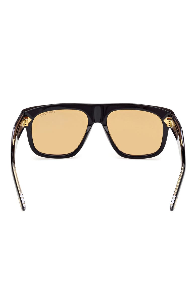 Icon 56mm Pilot Sunglasses, Alternate, color, SHINY BLACK / BROWN
