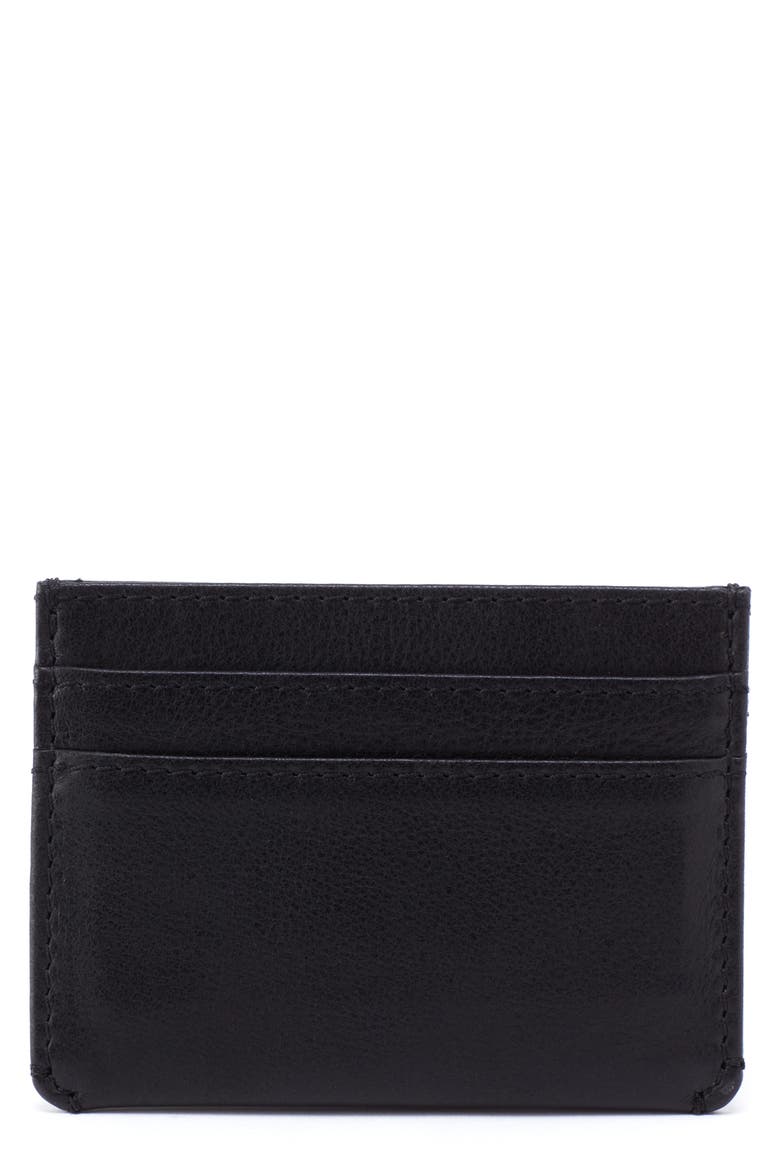 Leather Card Case, Main, color, BLACK