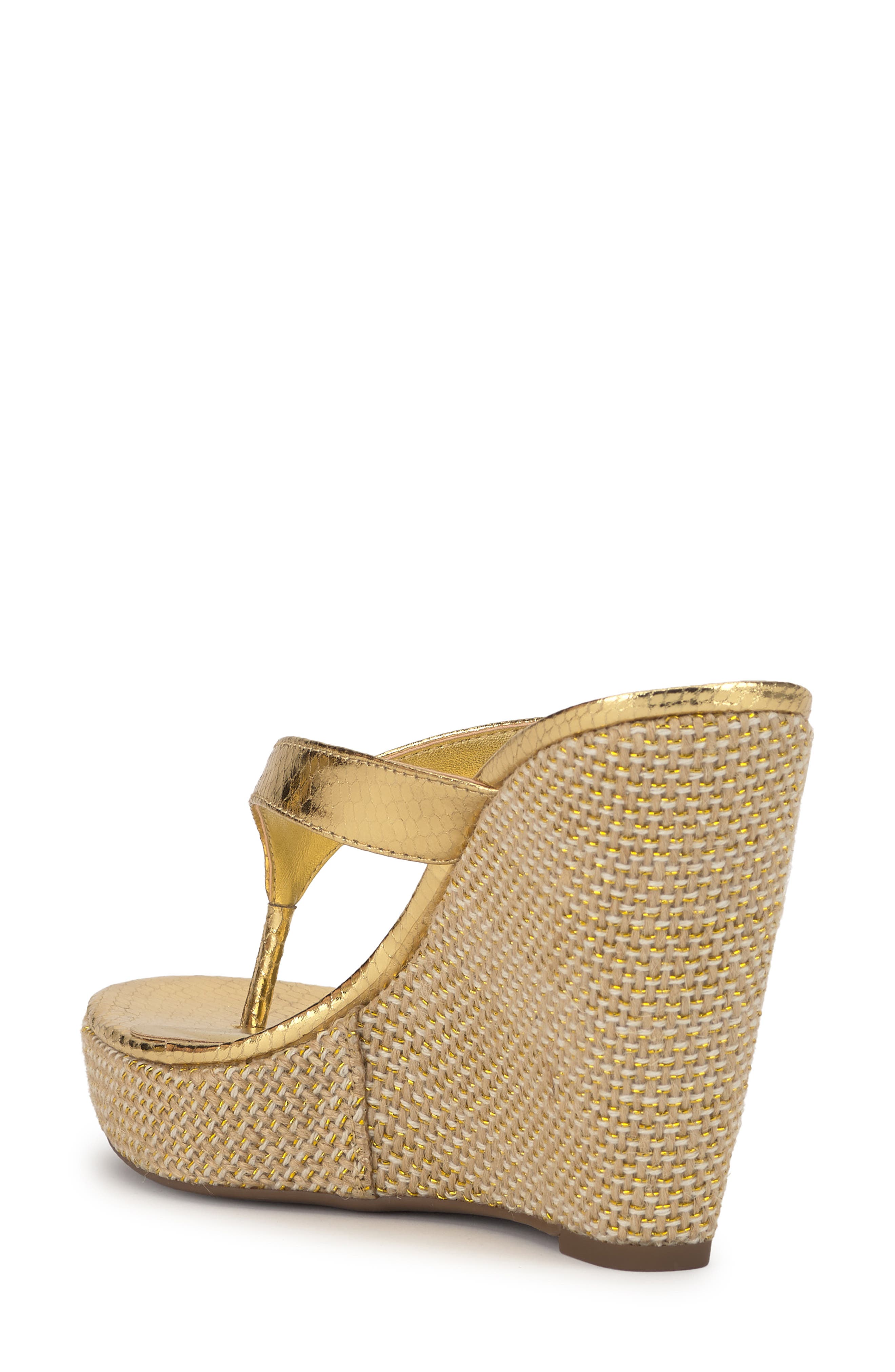 Jyseta Platform Wedge Flip Flop, Alternate, color, GOLD 02