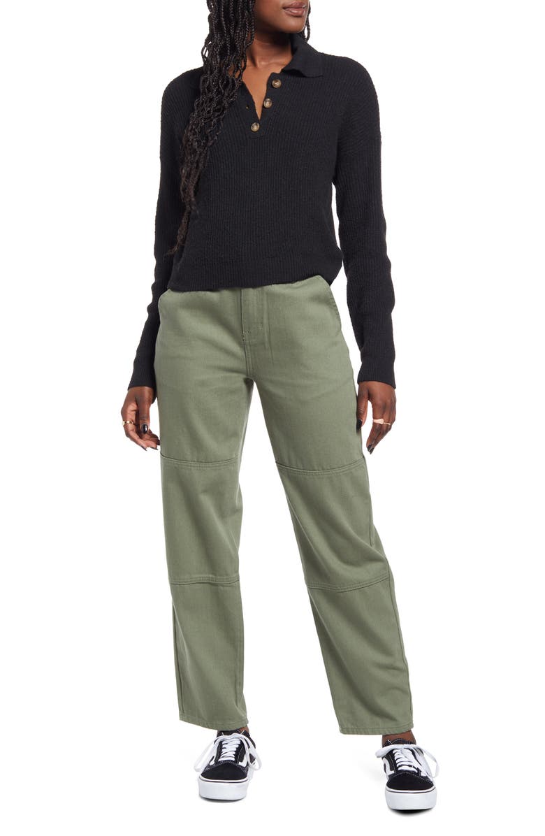 BP. Rib Long Sleeve Polo Sweater, Alternate, color,