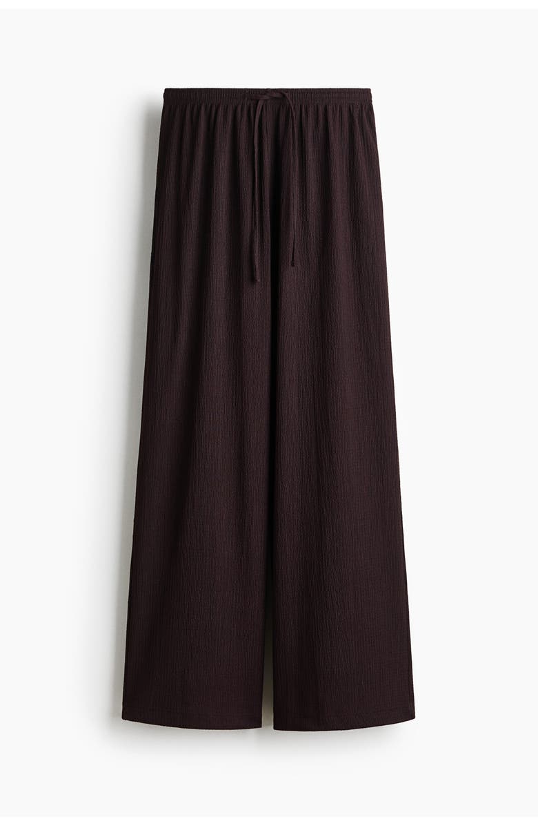 H&M Wide Pull-on Trousers, Main, color, Dark Brown